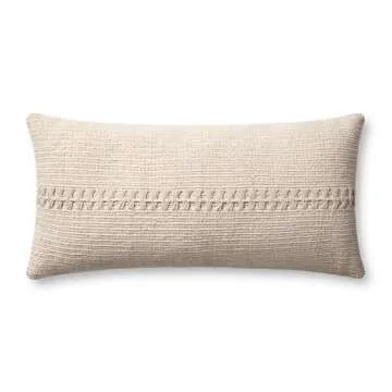 Loloi Harvey Pillow, 12'' x 27'' Cover w/Down, Ivory