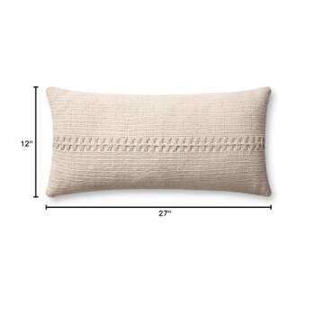 Loloi Harvey Pillow, 12'' x 27'' Cover w/Down, Ivory