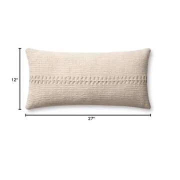 Loloi Harvey Pillow, 12'' x 27'' Cover w/Down, Ivory