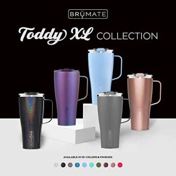 BrüMate Toddy XL - 32oz 100% Leak Proof Insulated Coffee Mug with Handle & Lid - Stainless Steel Coffee Travel Mug - Double Walled Coffee Cup (Matte Black)