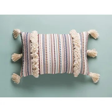 Boho Pillow Covers Decorative Pillow Throw Boho Pillow Tassel Sham Couch Pillowcase Cushion Covers,12"X20" (Multi)