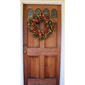 The Wreath Depot Nashua Blossom Fall Front Door Wreath, 24 Inches, Beautiful White Gift Box Included