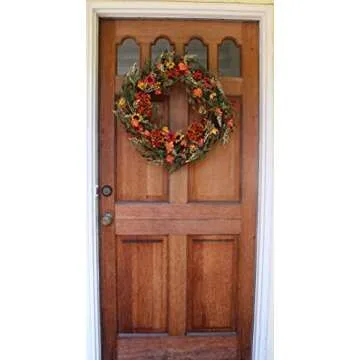 The Wreath Depot Nashua Blossom Fall Front Door Wreath, 24 Inches, Beautiful White Gift Box Included