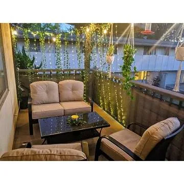 Honche 300Led Cuttable Curtain String Lights 10x10ft with Remote Window Lights for Bedroom Wedding Party Festive Season Propose Marriage (Warm White)