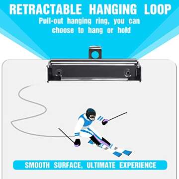 Dry Erase Clipboards, HERKKA 32 Pack Hardboard Office Whiteboard Clipboards Low Profile Clip Standard A4 Letter Size, ECO Friendly, Size 12.5 x 9 Inch