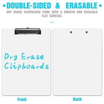 Dry Erase Clipboards, HERKKA 32 Pack Hardboard Office Whiteboard Clipboards Low Profile Clip Standard A4 Letter Size, ECO Friendly, Size 12.5 x 9 Inch