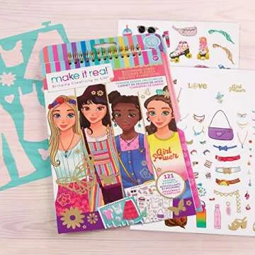 Make It Real - Fashion Design Sketchbook: Blooming Vibes - Fashion Sketchbook for Girls - Kids Fashion Design Kit - Fashion Designer Kits for Girls - Fashion Coloring Book for Girls 6-8-10-12-14