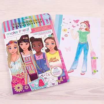 Make It Real - Fashion Design Sketchbook: Blooming Vibes - Fashion Sketchbook for Girls - Kids Fashion Design Kit - Fashion Designer Kits for Girls - Fashion Coloring Book for Girls 6-8-10-12-14