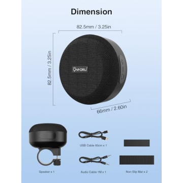 Onforu Outdoor Waterproof Bluetooth Bike Speaker, Wireless Portable Mini Travel Bike Speakers, Integrated Design Bicycle Speaker with Loud Sound for Riding, Sports, 12H Playtime & IP44 Waterproof