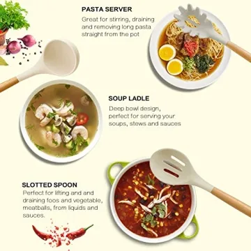 Kinfayv Silicone Utensils Set 21PCS BPA Free Kitchen Tools