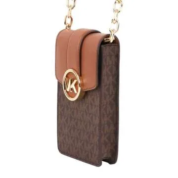 Michael Kors Carmen Small Logo Smartphone Crossbody Bag Brown