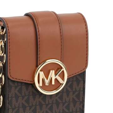 Michael Kors Carmen Small Logo Smartphone Crossbody Bag Brown
