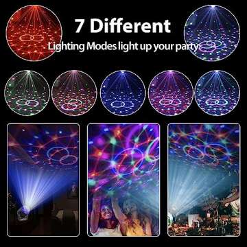 [3-Pack] Disco Ball DJ Party Lights Sound Activated with Remote Control Strobe Lamp 7 Modes Stage Li...