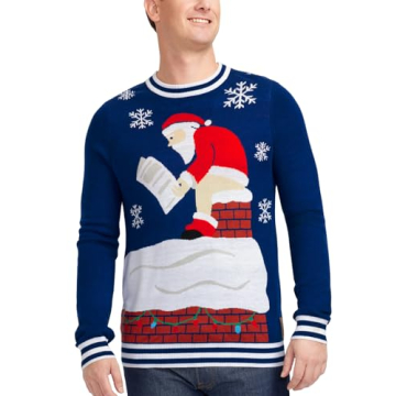 Tipsy Elves Men's Pooping Santa Ugly Sweater