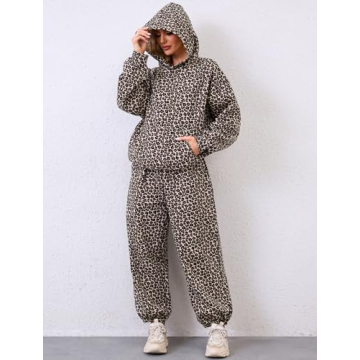Stylish Eutten Leopard Print Sweatsuit for Women