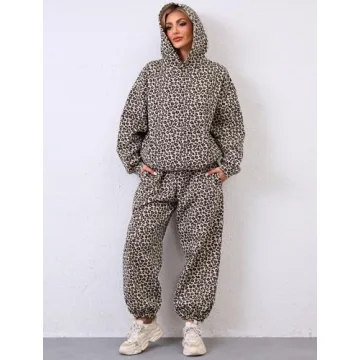 Stylish Eutten Leopard Print Sweatsuit for Women