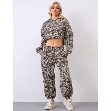 Stylish Eutten Leopard Print Sweatsuit for Women