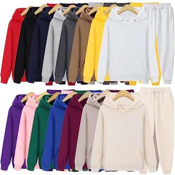 CHAIRAY Unisex Hoodies Tracksuit Sweatsuits for Women Set Mens 2 Piece Hooded Sweatshirts and Sweatp...