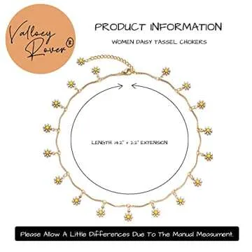 Valloey Rover Boho Daisy Choker Necklace for Women