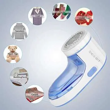 DB DEGBIT Upgrade Rechargeable Lint Remover & Fabric Shaver, 3-Leaf Stainless Steel Blades Effective Lint Shaver, Portable Pill Fuzz Remover for Fabric, Clothes, Furniture, Pet Hair, Blanket