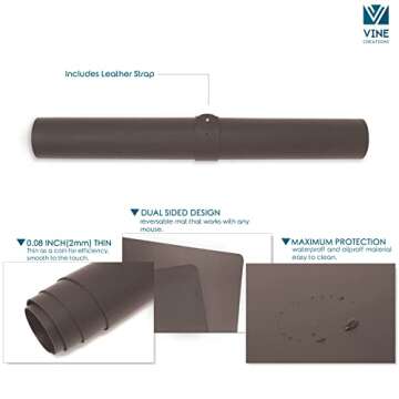 Durable Large Leather Desk Mat for Elegant Workspace