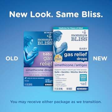Mommy's Bliss Gas Relief Drops Bottle, Simethicone Drops for Infants, Relieves Stomach Discomfort, Safe & Gentle, Ginger Flavor, 1 Fl Oz (Pack of 1)