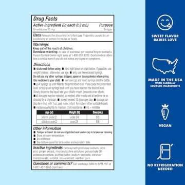 Mommy's Bliss Gas Relief Drops Bottle, Simethicone Drops for Infants, Relieves Stomach Discomfort, Safe & Gentle, Ginger Flavor, 1 Fl Oz (Pack of 1)