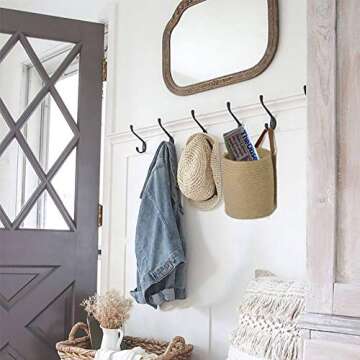 ABETREE Jute Wall Hanging Basket Set - Farmhouse Style