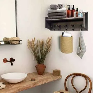 ABETREE Jute Wall Hanging Basket Set - Farmhouse Style