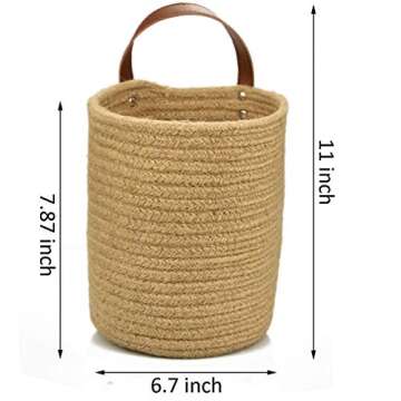ABETREE Jute Wall Hanging Basket Set - Farmhouse Style