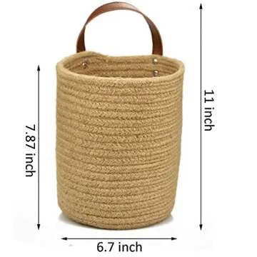 ABETREE Jute Wall Hanging Basket Set - Farmhouse Style