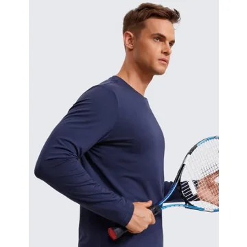 CRZ YOGA Mens Long Sleeve Moisture Wicking Shirt