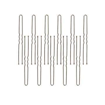 ForPro Professional Collection Hair Pins (320-Count Approx), Brown, 3" L, Ball-Tipped, Crimped, Non-Damaging, 1 Lb.