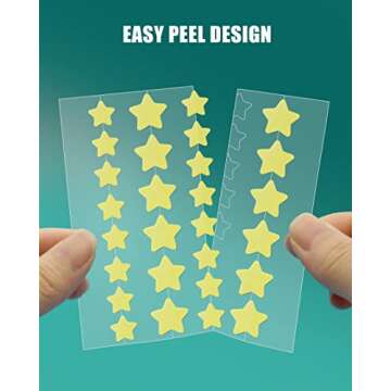 Jefusst Acne Pimple Patch 112 Counts, Invisible Hydrocolloid Yellow & Pink Star-Shaped Acne Patch with Tea Tree Oil & Calendula Oil, Acne Spot Healing Patch Zit Patches for Face