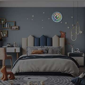 Learning Clock for kids, Glow in The Dark Wall Clock for Bedroom, 12 Inch Silent Night Light Kids Wall Clock, Colorful Illuminated Telling Time Teaching Clock,Kids Room Decor (Illuminated Ice Blue)