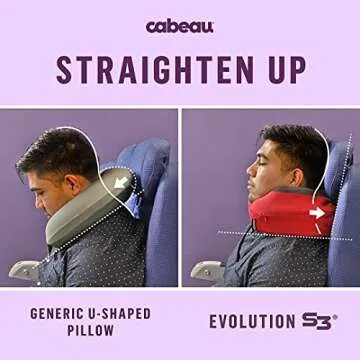 Cabeau Evolution S3 Travel Pillow - Dr Recommended Neck Pillow for Travel - Memory Foam Airplane Pillow - Neck Pillow with Attachment Straps Support for Car, Home, and Office, Set of 2 Grey and Navy