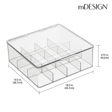 mDesign Kitchen Organiser with 12 Compartments for Tea