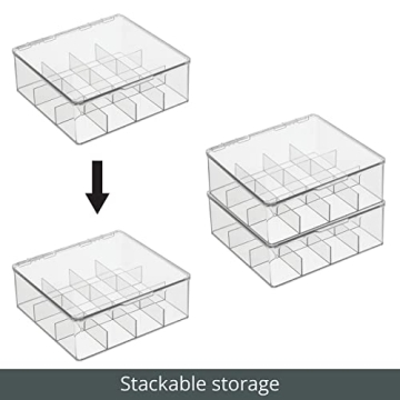 mDesign Kitchen Organiser with 12 Compartments for Tea