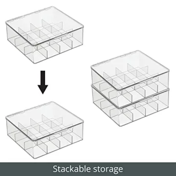 mDesign Kitchen Organiser with 12 Compartments for Tea