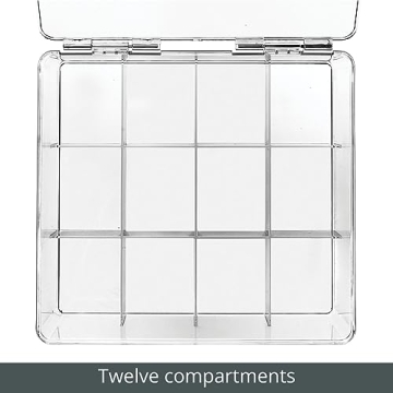mDesign Kitchen Organiser with 12 Compartments for Tea