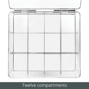 mDesign Kitchen Organiser with 12 Compartments for Tea