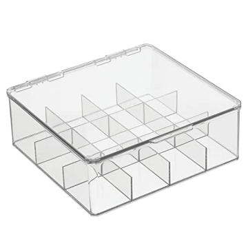 mDesign Kitchen Organiser with 12 Compartments for Tea