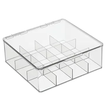 mDesign Kitchen Organiser with 12 Compartments for Tea