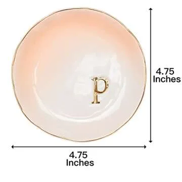 COLLECTIVE HOME - Ceramic Jewelry Tray, Decorative Trinket Dish for Rings Earrings Necklaces Bracelet Watch Keys, Birthday Mother's Day Christmas Gift for Women, 4.75", Colored Surface (P)