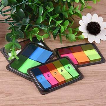 AUSTOR 1160 Pieces Page Marker Pop-up Page Flags Colorful Index Tabs Sticky Notes Tabs with Box, 15 Sets 4 Sizes