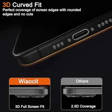 Wiaocit 3 Pack Tempered Glass Screen Protector for iPhone 16 with 3 Pack Camera Lens Protector, 9H Hardness, Bubble Free, Case Friendly