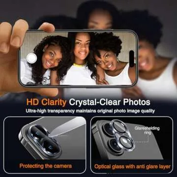 Wiaocit 3 Pack Tempered Glass Screen Protector for iPhone 16 with 3 Pack Camera Lens Protector, 9H Hardness, Bubble Free, Case Friendly