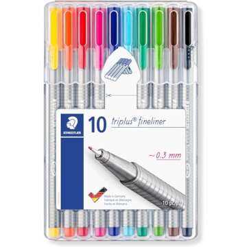 STAEDTLER gel Triplus Fineliner 0.3 mm Porous Point Pen 334 - SB10, 10 pack