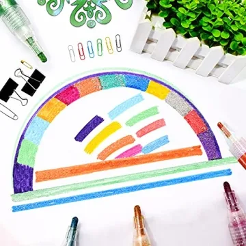 YISAN Glitter Markers Set of 12 Vivid Colors for Crafts