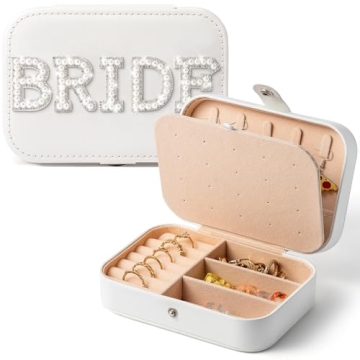 Belanttega BRIDE Jewelry Box for Bride Travel Jewelry Box Portable Jewelry Case Jewelry Organizer Tr...